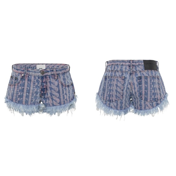 One Teaspoon NEW Dukes Low Waist‎ Mini Denim Shorts Pacifica/Pink 27 MSRP $120 - Picture 1 of 7